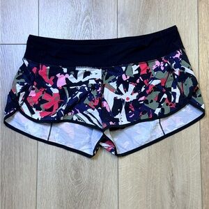 Lululemon Speed Shorts Pop Cut Boom Multi Black Running Size 10
